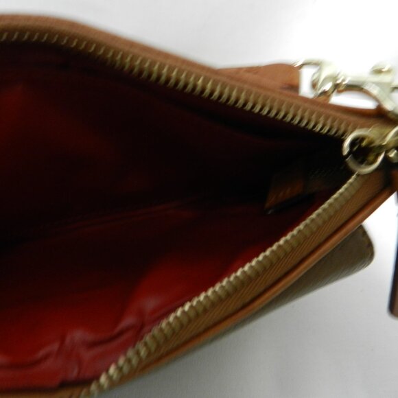 Dooney & Bourke Leather pebbled weather resistant zip top small baguette clutch - Picture 10 of 10